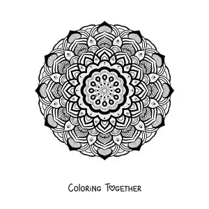 Coloring page of a Zentangle style mandala