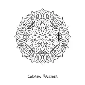 Coloring page of a Zentangle style mandala