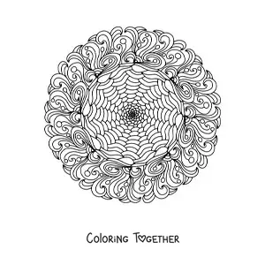 Coloring page of a Zentangle style mandala