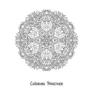 Coloring page of a kawaii tulip mandala
