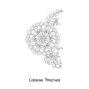 Coloring page of a mandala flower