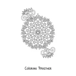 Coloring page of a mandala flower