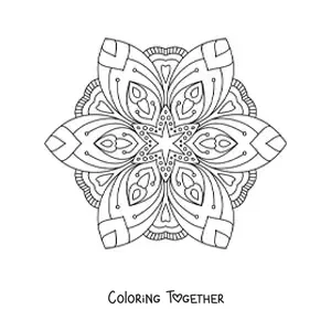 Coloring page of a floral mandala