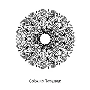 Coloring page of a floral mandala