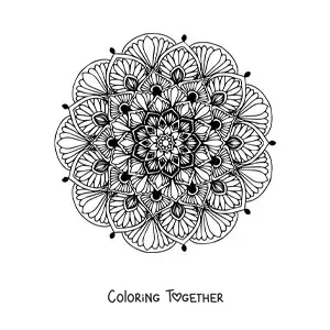 Coloring page of a floral mandala