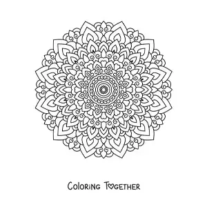 Coloring page of a floral mandala