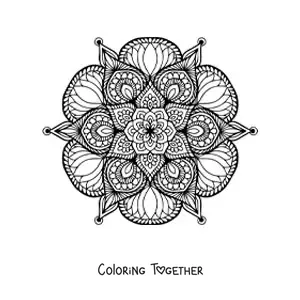 Coloring page of a floral mandala