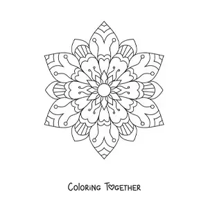 Coloring page of a floral mandala