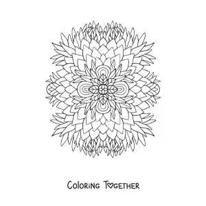 Coloring page of a floral mandala