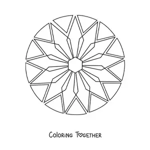 Coloring page of an easy mandala with geometric shapes