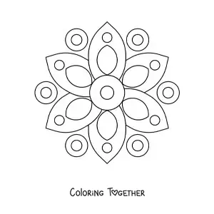 Coloring page of an easy mandala with geometric shapes