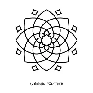Coloring page of an easy mandala for kids