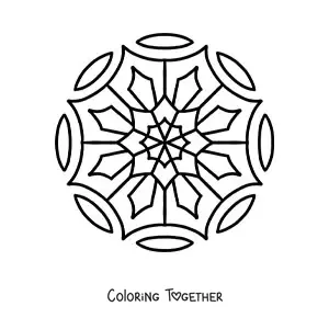 Coloring page of an easy mandala for kids