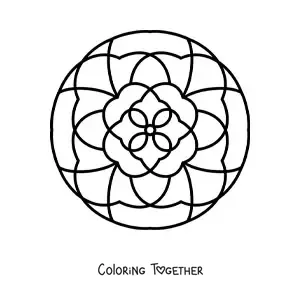 Coloring page of an easy mandala for kids