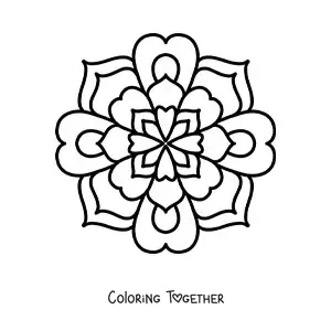 Coloring page of an easy mandala for kids