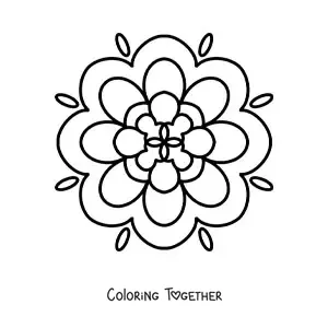 Coloring page of an easy mandala for kids