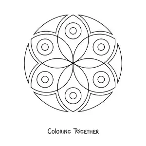Coloring page of an easy flower mandala