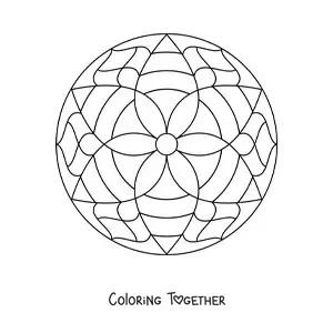 Coloring page of an easy flower mandala