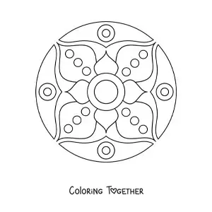Coloring page of an easy mandala