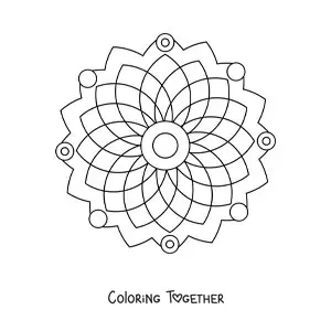 Coloring page of an easy mandala