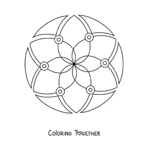 Coloring page of an easy mandala