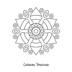 Coloring page of an easy mandala