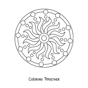 Coloring page of an easy mandala