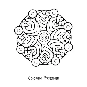 Coloring page of a geometric mandala for kids