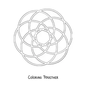 Coloring page of a mandala with circles