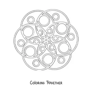 Coloring page of a mandala with circles
