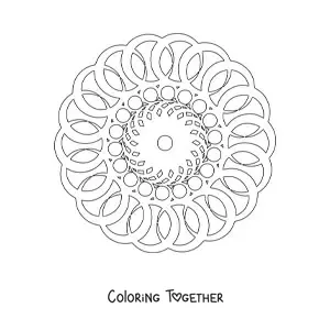 Coloring page of a mandala with circles