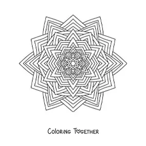 Coloring page of a mandala with triangles