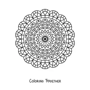 Coloring page of an easy abstract mandala