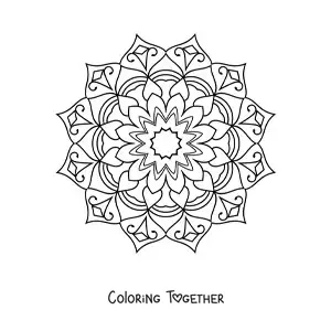 Coloring page of an easy abstract mandala