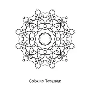 Coloring page of an easy abstract mandala