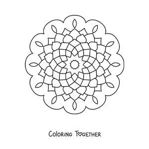 Coloring page of an easy abstract mandala