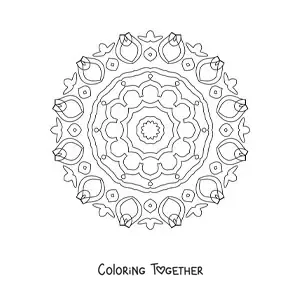 Coloring page of a simple abstract mandala