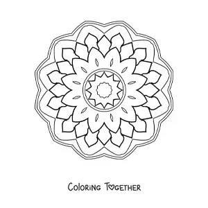 Coloring page of a simple abstract mandala