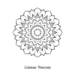 Coloring page of a simple abstract mandala