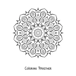 Coloring page of a simple abstract mandala