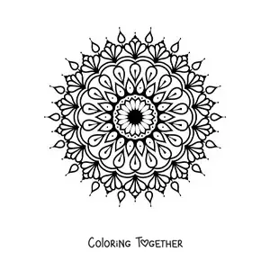 Coloring page of a simple abstract mandala