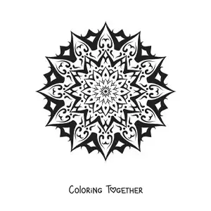Coloring page of a simple abstract mandala