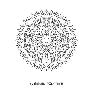 Coloring page of an abstract mandala
