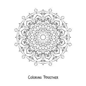Coloring page of an abstract mandala