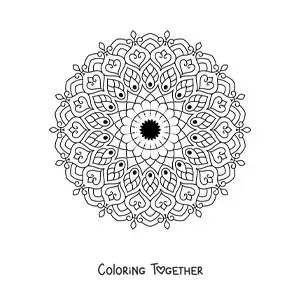 Coloring page of an abstract mandala