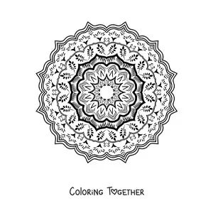 Coloring page of an abstract mandala