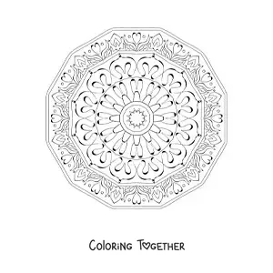 Coloring page of an abstract mandala