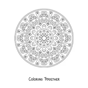 Coloring page of an abstract mandala