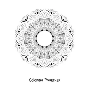 Coloring page of an abstract mandala