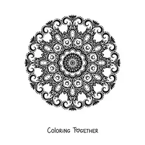 Coloring page of an abstract mandala
